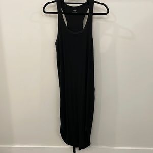 Aerie Black Ribbed Midi Dress